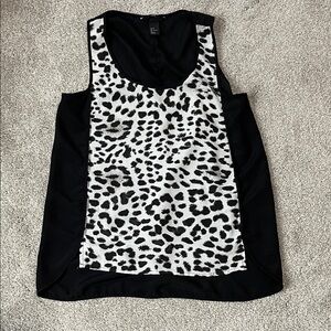 H&M Black and White Animal Print Tank Top